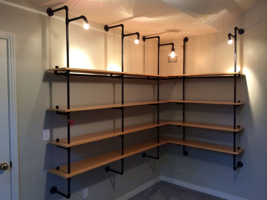 How To Make Pipe Supported Shelves With Built In Lighting