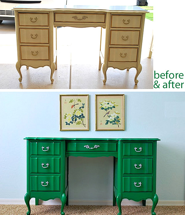 Painted-desk-makeover